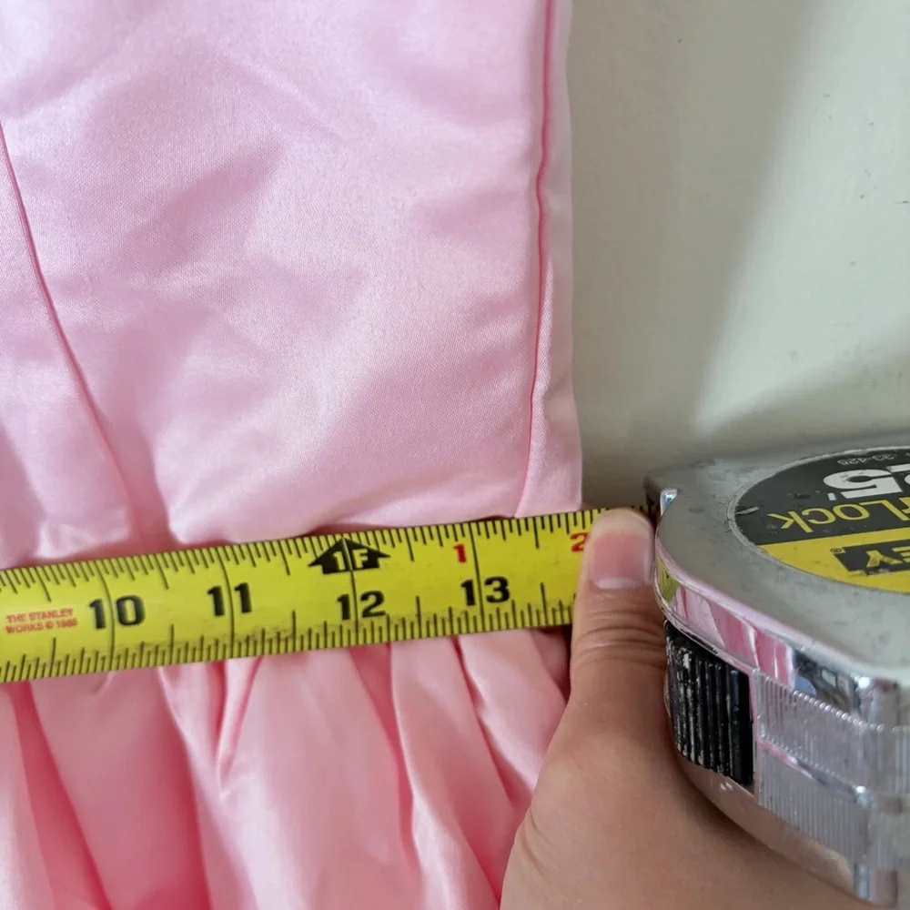 NWOT lulus Regal Cutie Light Pink Satin Square Neck Bubble-Hem Mini Dress READ